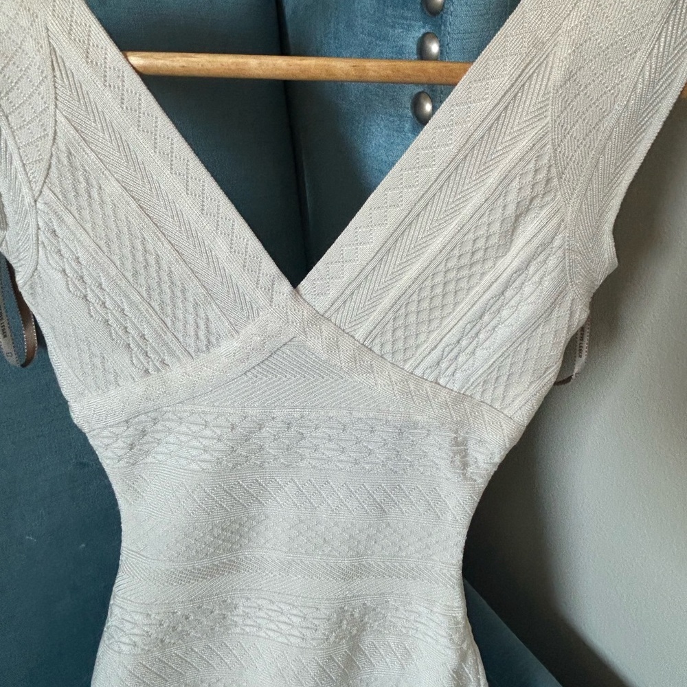 Hervé Léger Esti jacquard-effect bandage white gown - Picture 6 of 13